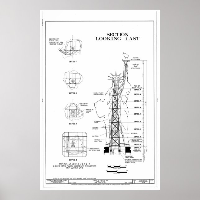 Statue of Liberty Structural Schematic Poster (Front)