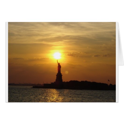 Statue of Liberty Sunset Cards (Front Horizontal)