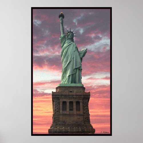 Statue of Liberty  Sunset Poster