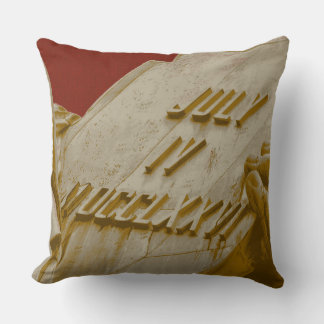 Statue Of Liberty Tablet Red Gold Throw Pillow