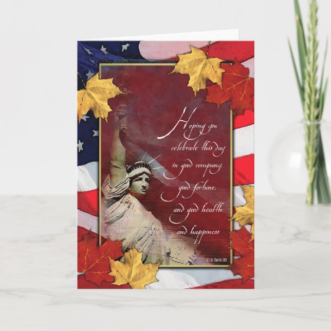 Statue of Liberty Thanksgiving Card (Front)