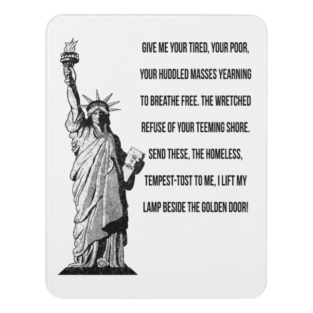 Statue Of Liberty The New Colossus Door Sign (Contemporary Vert)