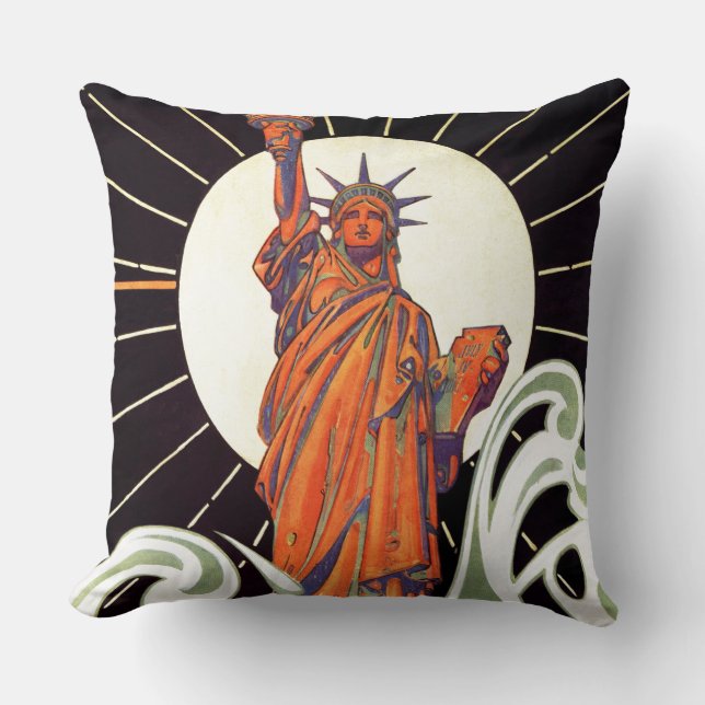 Statue of Liberty Throw Pillow (Front)