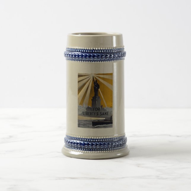 Statue of Liberty Torch & US Navy World War II    Beer Stein (Center)