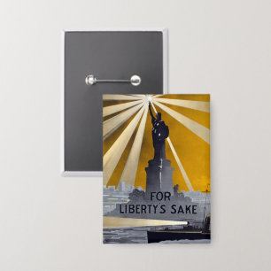 Statue of Liberty Torch & US Navy World War II Button