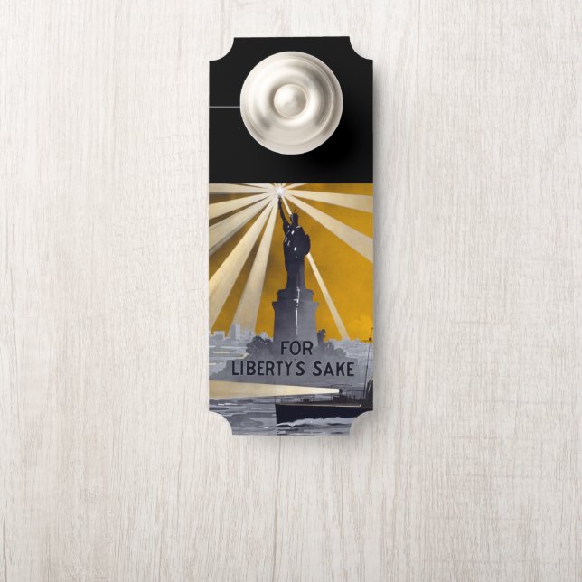 Statue of Liberty Torch & US Navy World War II    Door Hanger (On Knob)