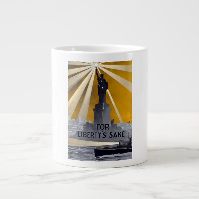 Statue of Liberty Torch & US Navy World War II    Giant Coffee Mug (Front)