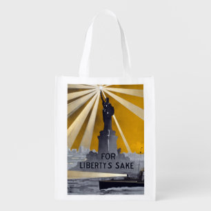 Statue of Liberty Torch & US Navy World War II Grocery Bag