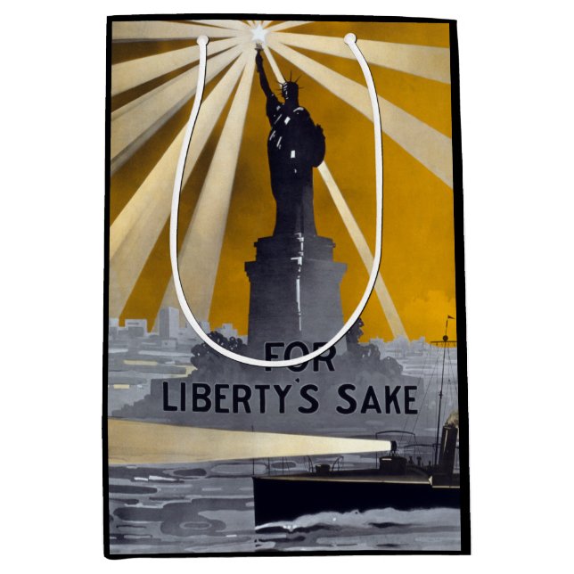 Statue of Liberty Torch & US Navy World War II    Medium Gift Bag (Front)