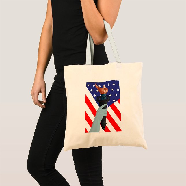 Statue of Liberty Torch with American Flag  Tote Bag (Creator Uploaded)