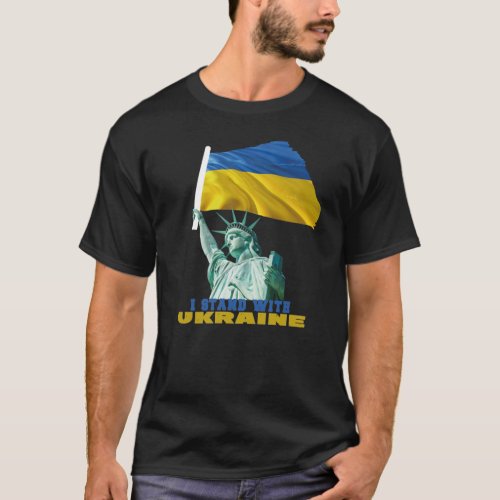 Statue of Liberty Ukraine Flag T_Shirt