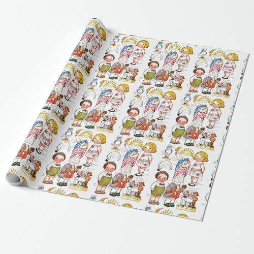 Statue of Liberty Uncle Sam George Washington Doll Wrapping Paper