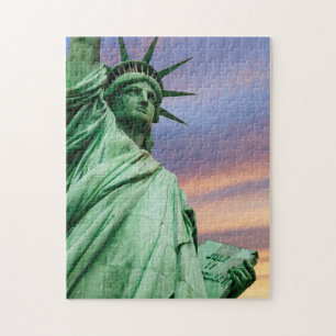 statue of liberty under colorful sky jigsaw puzzle