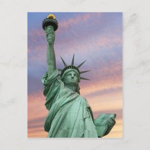 statue of liberty under vivid sky postcard