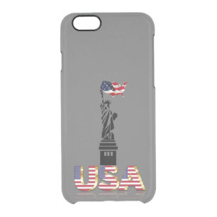Statue of Liberty undulating flag Clear iPhone 6/6S Case