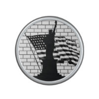 Statue of Liberty/US Flag B&W Portable Speakers