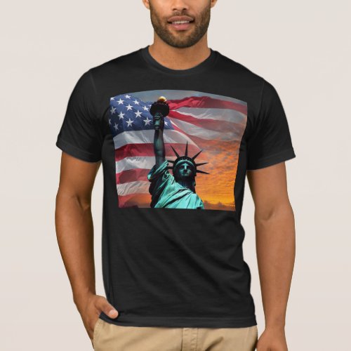 Statue of Liberty US Flag t_shirt