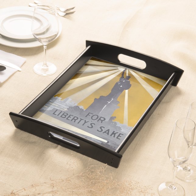 Statue of Liberty, US Navy Protect America Serving Tray (Front)