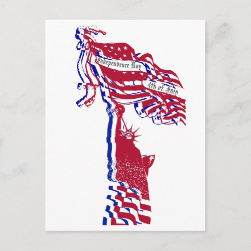 Statue of Liberty USA Independence Day July 4th Postcard