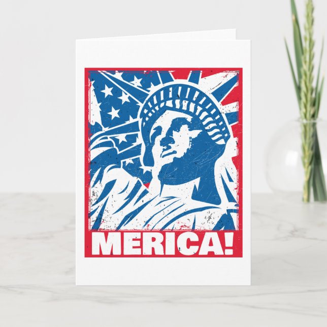 Statue of Liberty USA Merica Independence Day Card (Front)
