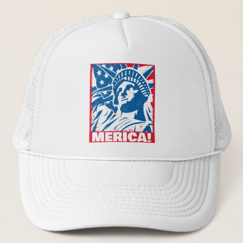 Statue of Liberty USA Merica Independence Day Trucker Hat