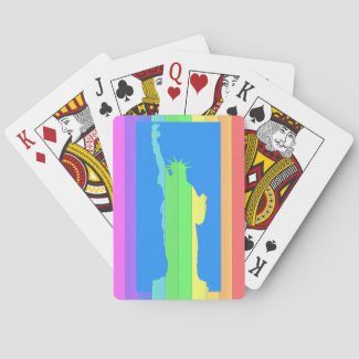 Statue of Liberty Vertical Stripes Rainbow Colors