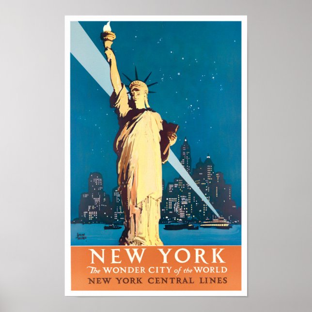 Statue of Liberty vintage travel poster (Front)