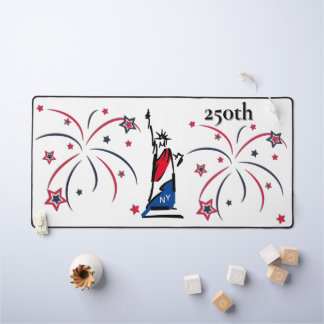 Statue of Liberty w/ Fireworks 250th Independence Desk Mat