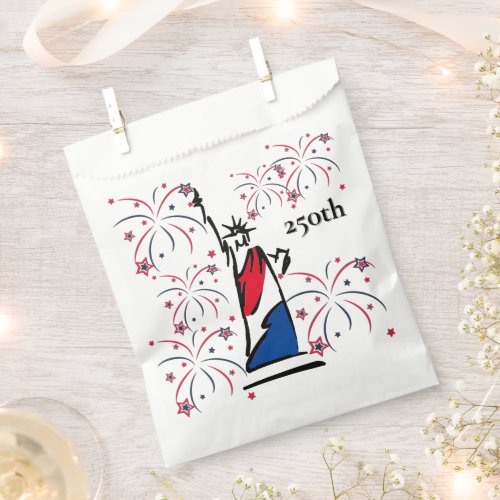 Statue of Liberty w/ Fireworks 250th Independence Favor Bag