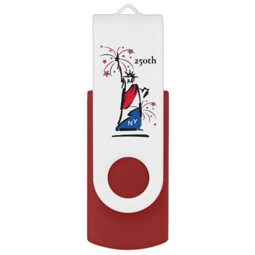 Statue of Liberty w/ Fireworks 250th Independence Flash Drive