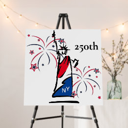 Statue of Liberty w/ Fireworks 250th Independence Foam Board