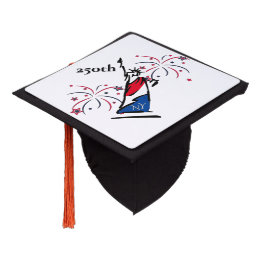 Statue of Liberty w/ Fireworks 250th Independence Graduation Cap Topper