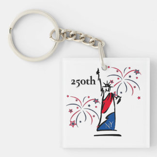 Statue of Liberty w/ Fireworks 250th Independence Keychain