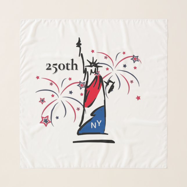 Statue of Liberty w/ Fireworks 250th Independence Scarf (Front)