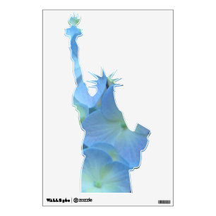 Statue of Liberty Wall Decal Patriotic Blue Floral