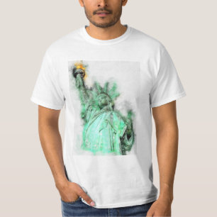Statue of Liberty Watercolor Close-up Portrait T-Shirt