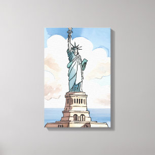 Statue of Liberty   Watercolor Landmark Canvas Print
