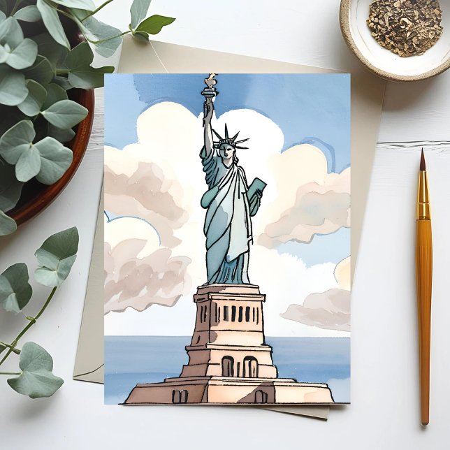 Statue of Liberty | Watercolor Landmark Card (Creator Uploaded)