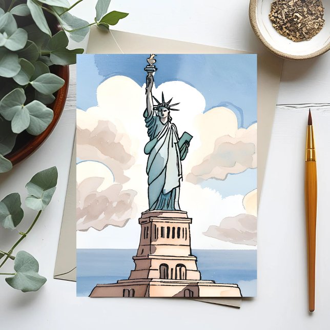 Statue of Liberty | Watercolor Landmark Postcard (Creator Uploaded)