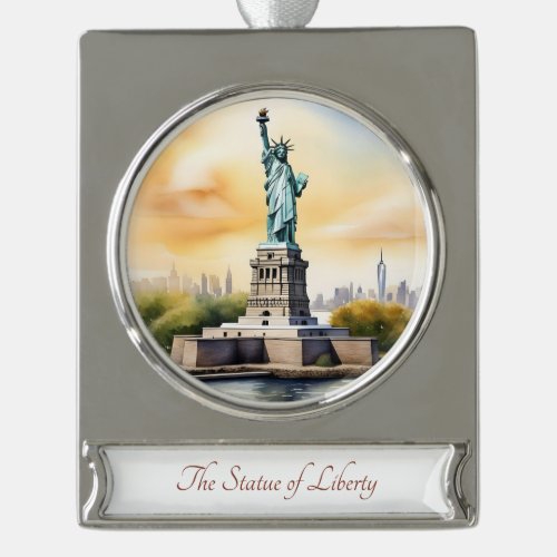 Statue of Liberty Watercolor Painting Ornament