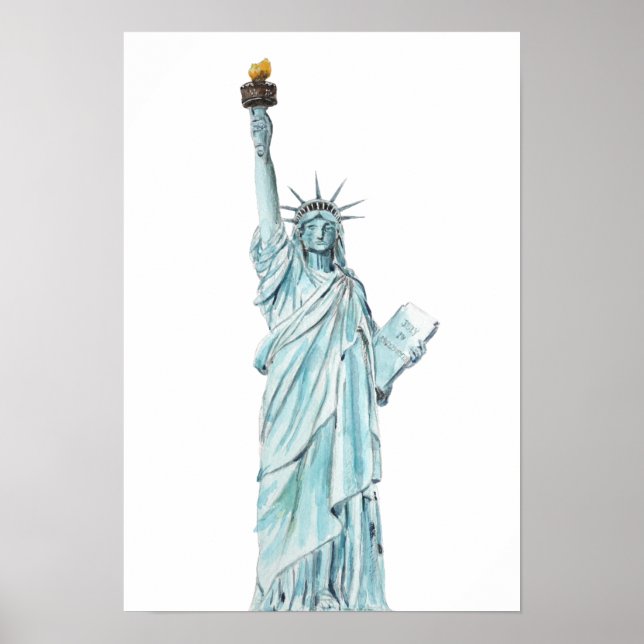Statue of Liberty watercolor  Poster (Front)