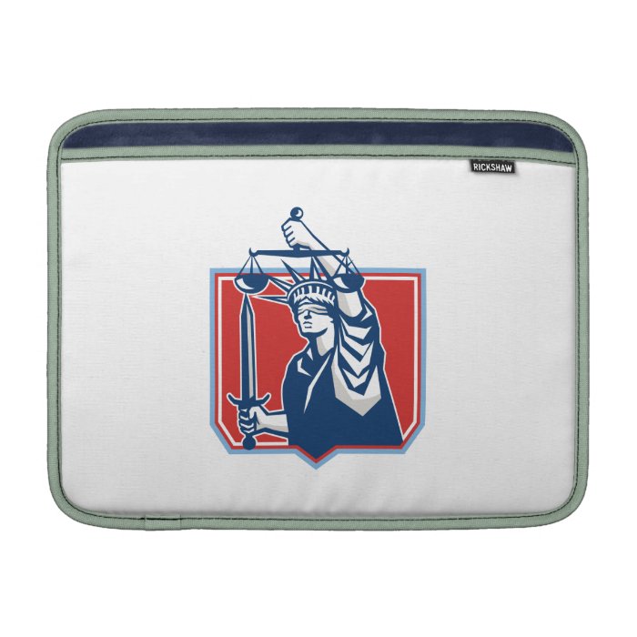 Statue of Liberty Wielding Sword Scales Justice MacBook Sleeves