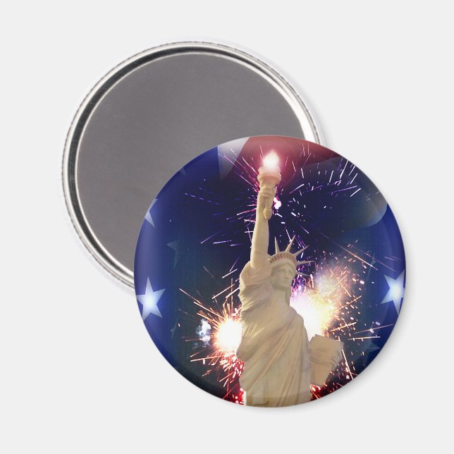 Statue of Liberty with 4th of July Fireworks  Magnet (Front/Back)