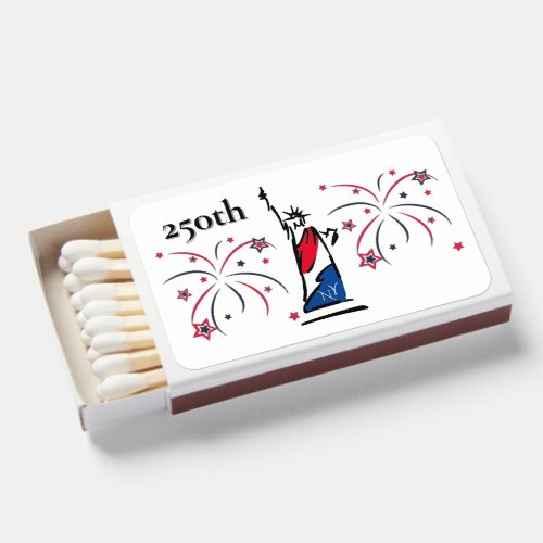 Statue of Liberty with Fireworks 250th Independece Matchboxes