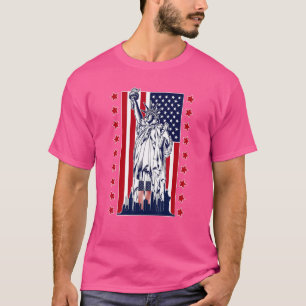 Statue Of Liberty With The American Flag T-Shirt