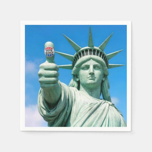 Statue of Liberty with Vote Early Election Sticker Napkins