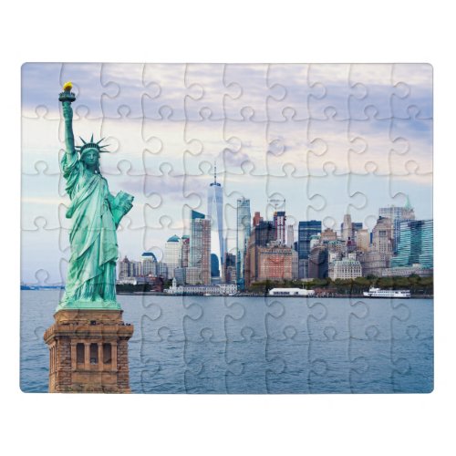 Statue of Liberty with World Trade Center Jigsaw Puzzle