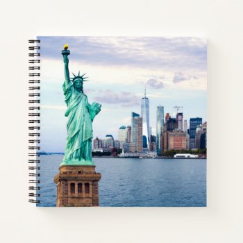Statue Of Liberty With World Trade Center Notebook by iconicnewyork at Zazzle