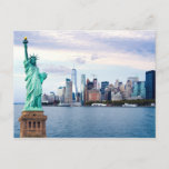 Statue Of Liberty With World Trade Center Postcard at Zazzle