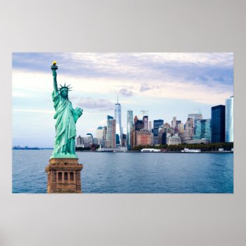 Statue Of Liberty With World Trade Center Poster by iconicnewyork at Zazzle